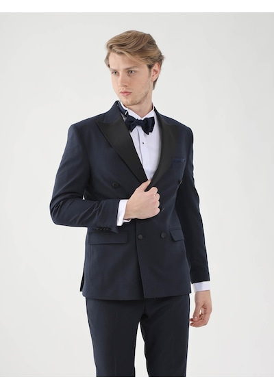 Dufy Lacivert Erkek Slim Fit Sivri Yaka Smokin Takım - 92385 Lacivert Dufy Lacivert Erkek Slim Fit Sivri Yaka Smokin Takım - 92385 Lacivert