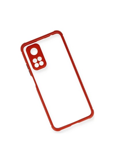 Newface Xiaomi Mi 10t Pro Kılıf Miami Şeffaf Silikon - Kırmızı