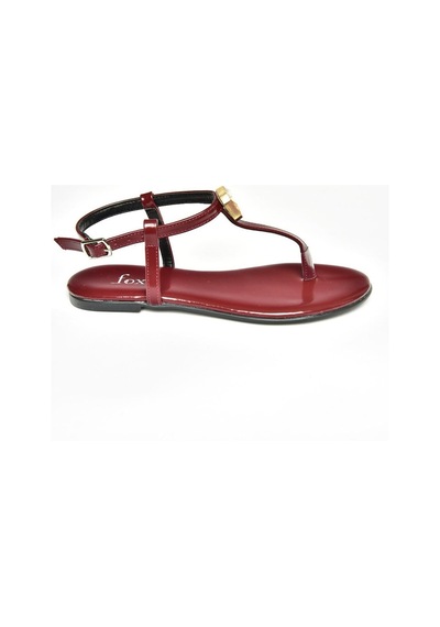 Fox Shoess272095209 Bordo Parmak Arası Kadın Sandalet Bordo