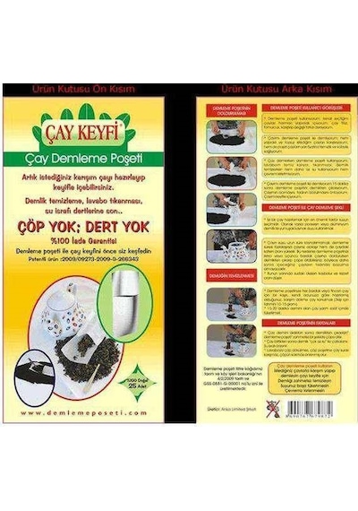 Ev Tipi Çay Demleme Poşeti 25'li Paket Karışık