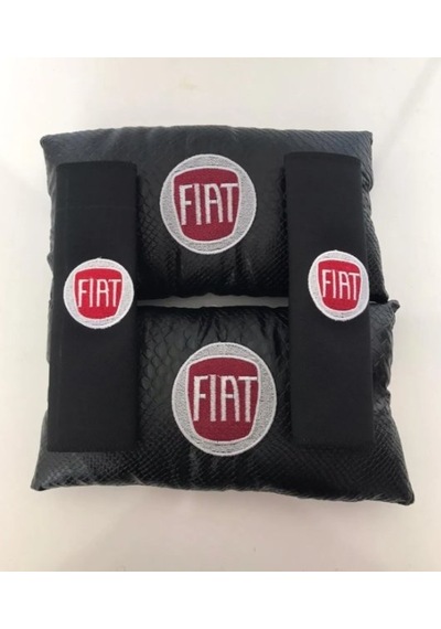 Fiat Nakışlı Egea Linea Deri 1 Çift Boyun Yastık Ve 1 Çift Kemer Diğer