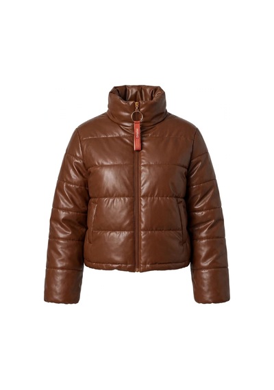 Elora Atelier Taba Mat Parlak Deri Şişme Mont
