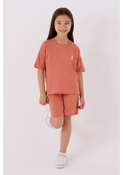 U.S. Polo Assn. U.s. Polo Assn Kız Çocuk Turuncu Bermuda Takım 5274-43854 Turuncu