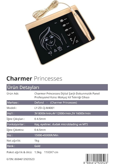 East Medikal Charmer Princesses Kalıcı Makyaj Cihazı