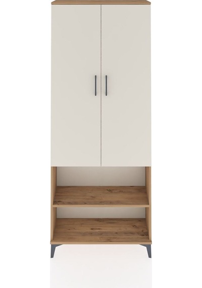 Arges Dolap 3 Raflı 2 Kapaklı Tek Askılı 88x30x221 Çam-aytaşı Atlas Çam