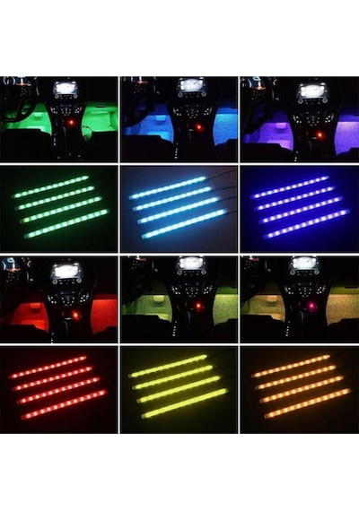 Araç Içi Aydınlatma Kumandalı Müziğe Duyarlı Led Ayak Altı Led 9 (523349647)