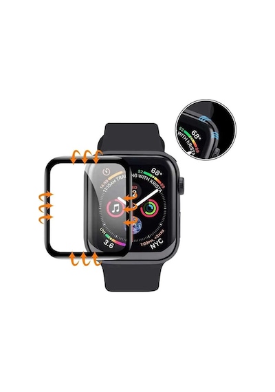 Watch 44mm Mkst Pmma Silikon Body Saat Ekran Koruyucu - Siyah