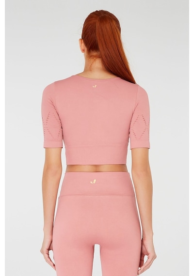 Jerf Naples Kısa Kol Crop Top Econyl Pembe