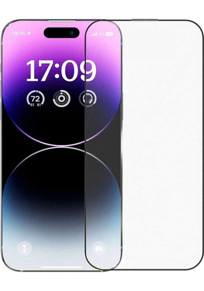 Baseus Crystalline Apple Uyumlu   iPhone 14 Pro İçin Parlama Önleyici Tempered
