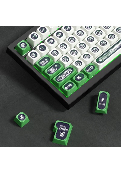 Mekanik Klavye Keycap -136 Tuşlu Yeşil-beyaz Opal Tuş Takımı