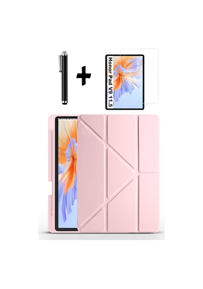 Honor Pad V9 11.5 Inç Uyumlu Kılıf Kalem Bölmeli Standlı Kılıf + Ekran Koruyucu + Kalem 3'lü Set Kapaklı Kılıf