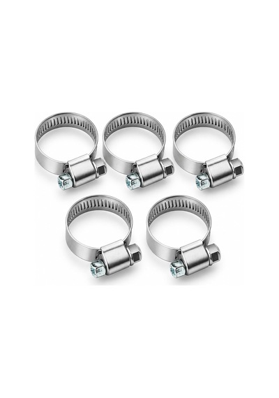 5 Adet 12x20 Mm Hortum Kelepçesi Vidalı Paslanmaz Çelik Ayarlanabilir Boru Metal Kelepçe Klips