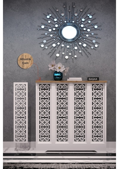 Dekoratif Petek Dolabı Kalorifer Peteği Kapatma Ünitesi Modern Tasarım İç Ölçü 76 Cm Dış Ölçü 80 Cm Petek 76 Beyaz Üstü Çam D5 Dekoratif Petek Dolabı Kalorifer Peteği Kapatma Ünitesi Modern Tasarım İç Ölçü 76 Cm Dış Ölçü 80 Cm Petek 76 Beyaz Üstü Çam D5