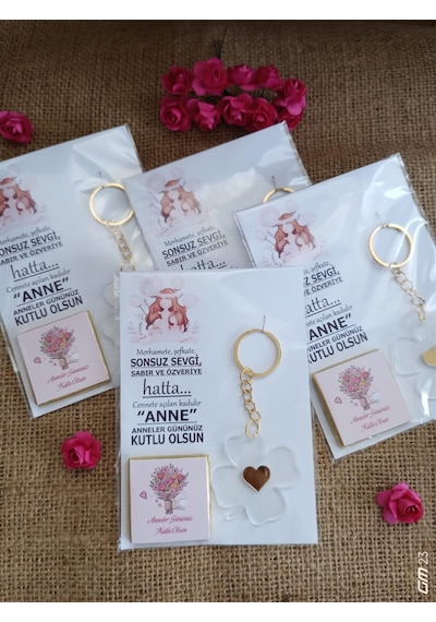 Farklı Market Anneler Günü Hediyesi Çikolata Anahtarlık 10 Adet