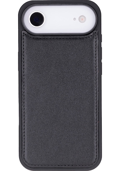 Bloomcase Magic Wallet Crimson Red Hakiki Deri Apple Uyumlu iPhone 17 Air 6.5" Cüzdanlı Telefon Kılıfı Kırmızı