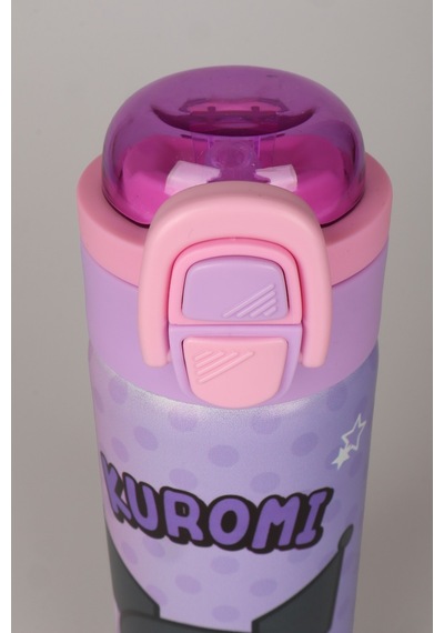 X Dekomus Lisanslı Kuromi Dark Delight Collection 600 Ml Çift Fonksiyon Kapaklı Çelik Matara Altın