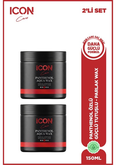 Iconcare Panthenol Aqua Wax Maksimum Tutuş Parlak Görünüm Saç Waxı 2'li Set 150 Ml