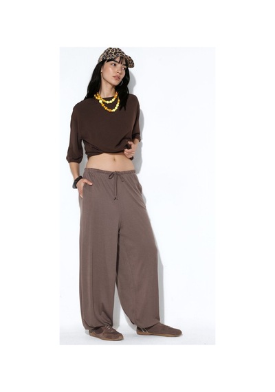 Hiccup Busem Kadın Lastik Bel Jogger Pantolon Mocha Kahvesi