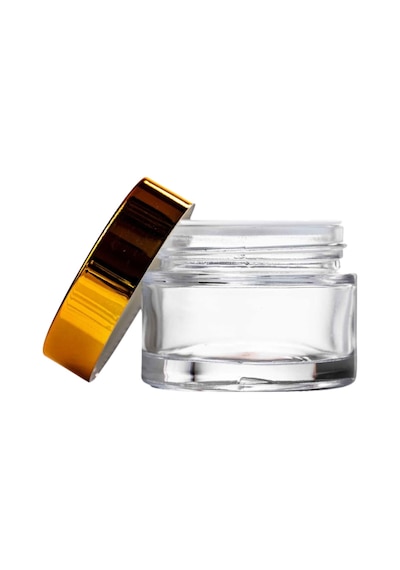 5ml Cam Krem Kavanozu, 30 Adet, Kozmetik Kavanoz, Şeffaf Kavanoz,cam Kavanoz, Gold Kapak Şeffaf