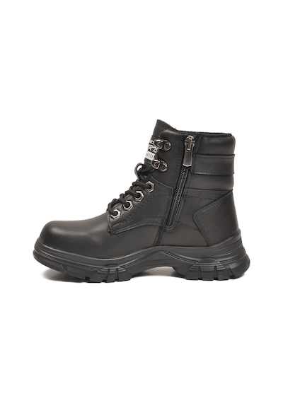 Siyah İçi Polarlı Kaymaz Taban Unisex Çocuk Bot 24035 F Siyah