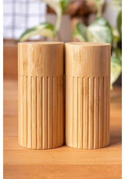 Doğal Bambu Tuzluk Ve Biberlik Seti, 2'li, 5 X 11 Cm Diğer