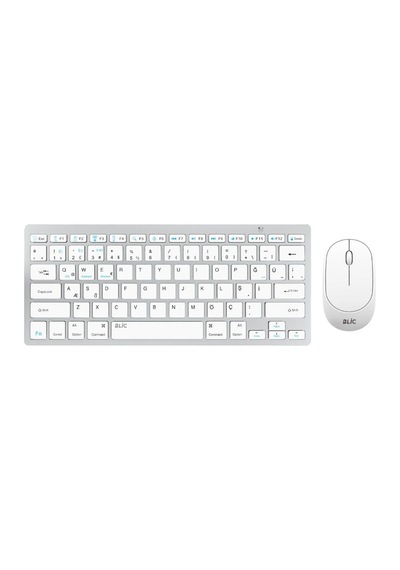 Miaxtreme Beyaz Kablosuz Zarif Sessiz Tasarım Dual Mode 2.4g+bt5.2 Klavye Mouse Set Apple Uyumlu iOs Android Windows