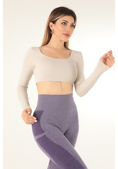 Doremi Seamless Straplez Uzun Kollu Fitilli Büstiyer 001