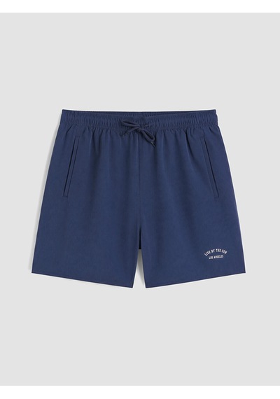 Lcw Swımwear İndigo Kısa Boy Los Angeles Baskılı Erkek Deniz Şortu