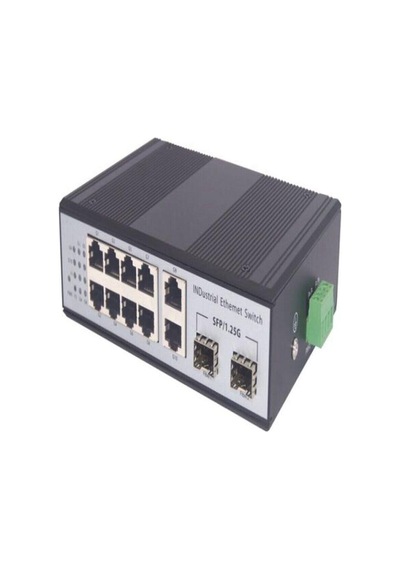 Spacenet 8 Port 10/100/1000+2 Sfp Fiber +2 Uplink Endüstriyel Poe Switch