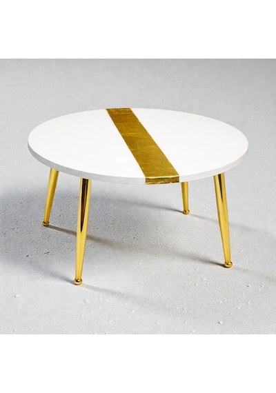 Aurum Blanc 60 Cm Beyaz & Altın Modern Orta Sehpa Gerçek Altın Varaklı Yüksek Parlak Epoksi Tasarım, Modern Lüks Ev Dekoru Beyaz - Altın Aurum Blanc 60 Cm Beyaz & Altın Modern Orta Sehpa Gerçek Altın Varaklı Yüksek Parlak Epoksi Tasarım, Modern Lüks Ev Dekoru Beyaz - Altın