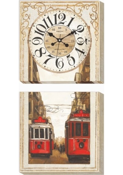Istanbul Taksim Tramvay Tramway Tranvay Kanvas Tablo Duvar Saati