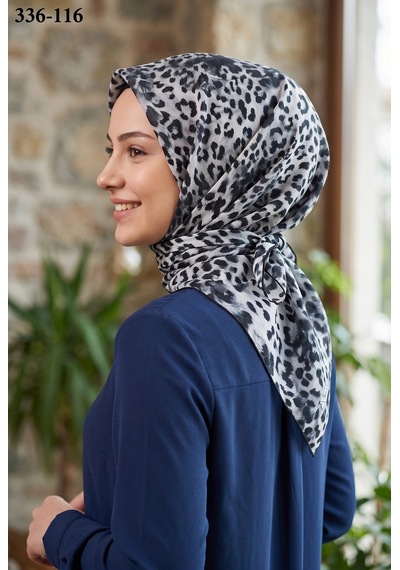 Moonscarfs Moonscarf Leopar Desenli Soft Pamuk Eşarp 336-116 Çok Renkli