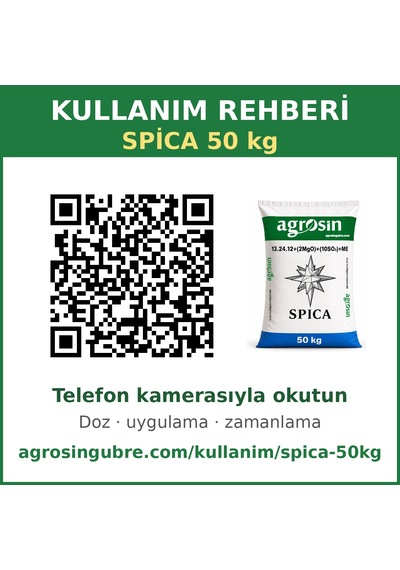 Agrosin Spica 13.24.12+(2MgO)+(10SO3)+ME Granül NPK Taban Gübresi 50 kg -