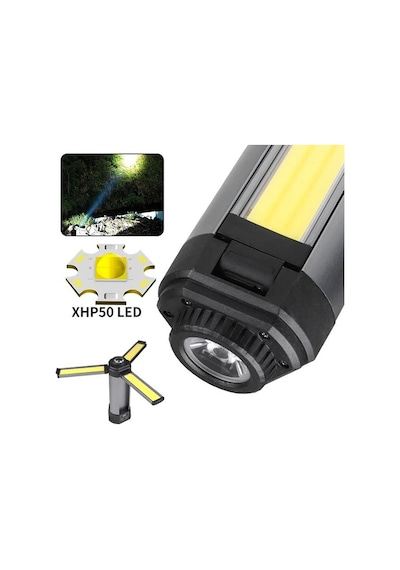 Powermaster Pm-24565 25 Watt Usb - Type-c Girişli P50 Ve Cob Ledli 2 Kanatlı Kollu Çalışma Lambası Diğer