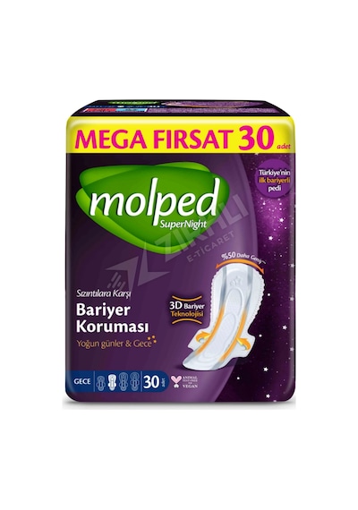 5 Adet Molped Mega Supernight Gece 30'lu