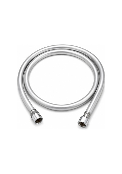 Gümüş Pvc Duş Hortumu 150 Cm Dolanmaz 360 Döner Başlıklı Yüksek Basınçlı İnox Banyo Spirali