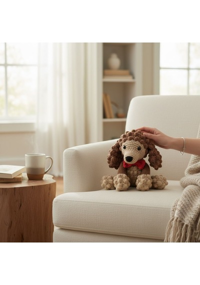 Amigurumi Oyuncak Pelüş Köpek Bej