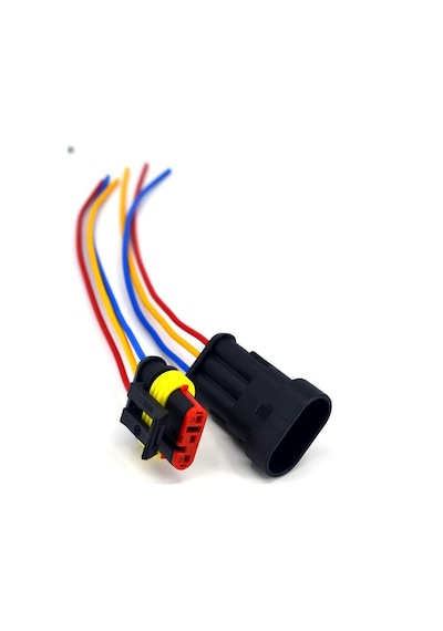1 Takım 3 Pin Kablolu Süper Seal Elektrik Soketi Su Geçirmez Konnektör
