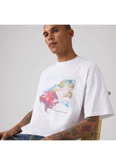 Levi's Erkek Grafik Desenli Bol Kesim Boxy Fıt Tişört - 008b4-0001 Beyaz