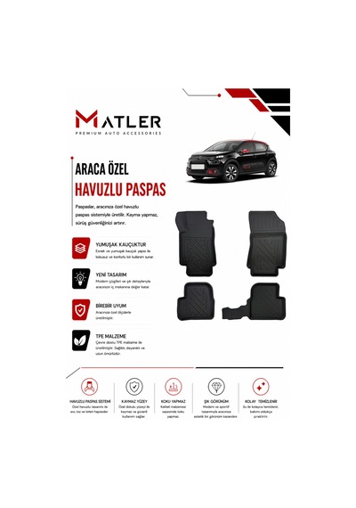 Citroen C3 2020 Model 4d Ekstra Havuzlu Paspas