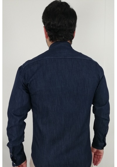 Tousus Slim Fit Kot Erkek Gömlek Slm-2014-tss Lacivert