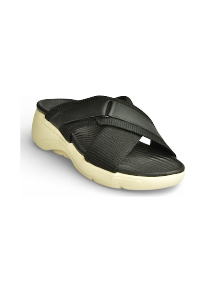 Fox Shoes Y973935004 Siyah Kumaş Kalın Tabanlı Kadın Terlik Siyah