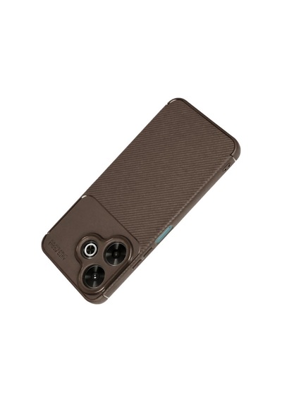 Xiaomi Redmi 13 4g Kılıf Auto Focus Karbon Kapak - Kahverengi