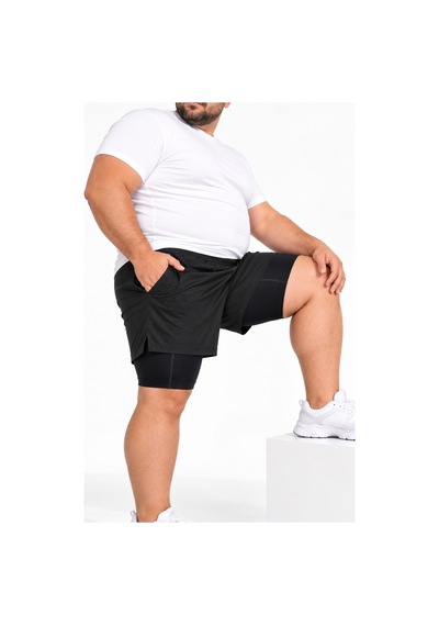 Büyük Beden Erkek Sporcu Tayt Boxer Siyah