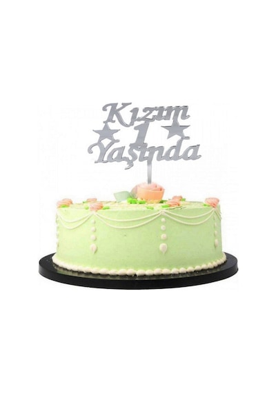 Kızım 1 Yaşında İlk Yaş Doğum Günü Partisi Pleksi Pasta Süsü N188 Diğer
