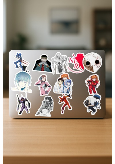 Neon Genesis Evangelion Shinseiki Evangelion Anime Yapışkanlı Folyo Sticker Paketi 20 Adet Çok Renkli