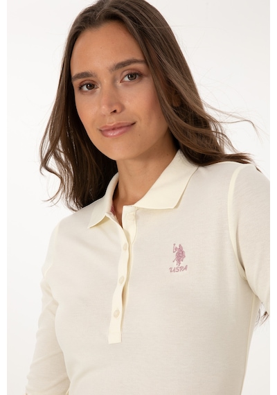 U.S. Polo Assn. Kadın Krem Basic Polo Yaka Sweatshırt 50307755-VR256 U.S. Polo Assn. Kadın Krem Basic Polo Yaka Sweatshırt 50307755-VR256