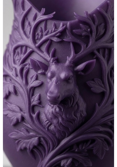 3d Baskılı Geyik Desenli Dekoratif Vazo 15 Cm Mor