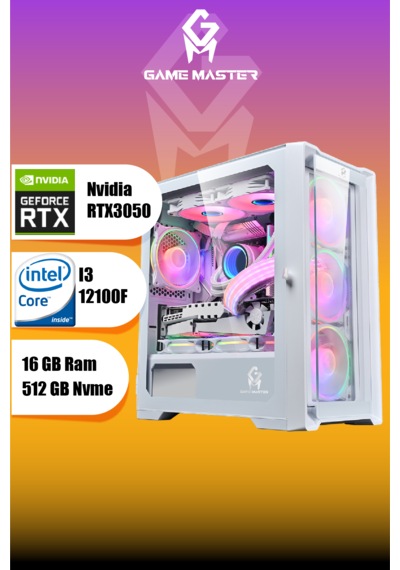 Gm Game Master Hydra 3050 i3-12100F RTX3050 23.8" Full Sistem Free Dos Masaüstü Bilgisayar