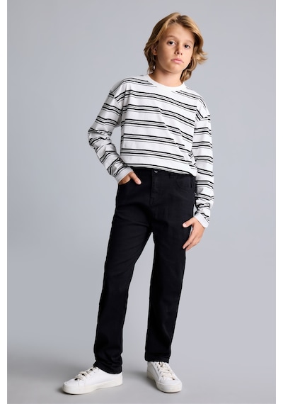 Defacto Düz Paça Gabardin Pantolonu Erkek Çocuk U3254a626aubk81 Siyah-bk81